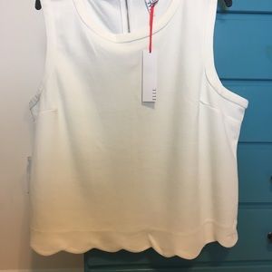 NWT ELLE Scalloped Hem Tank